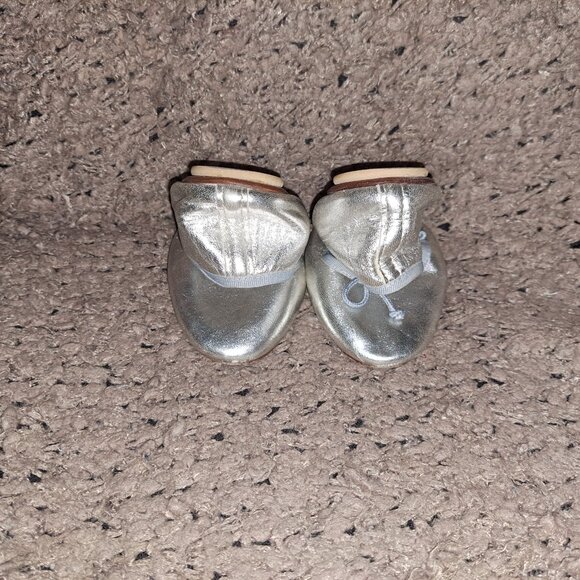 BAGLLERINA-Silver Leather Foldable Ballet Flats-Sz 36-Excellent - Picture 9 of 9